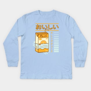 Japanese Aesthetic Juice Box Kids Long Sleeve T-Shirt